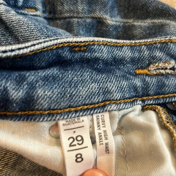 Loft Curvy High Waist Jeans Skinny frayed ankle - Picture 4 of 6